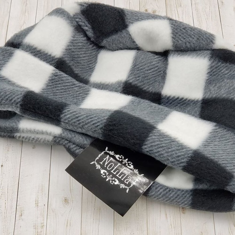 Black Buffalo Plaid Fleece Cap